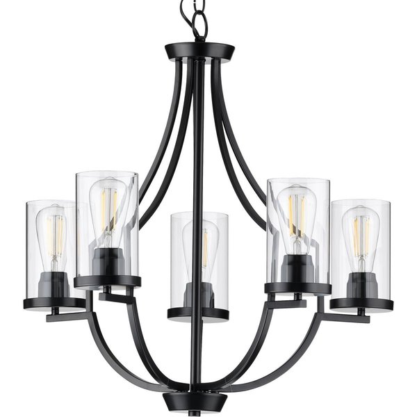 Progress Lighting Lassiter Collection Five-Light Matte Black Chandelier P400197-031